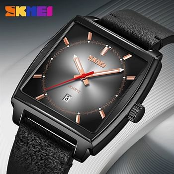 SKMEI  9316 Simple Japan Quartz Movement Watch Mens Genuine Leather Strap 3Bar Waterproof.