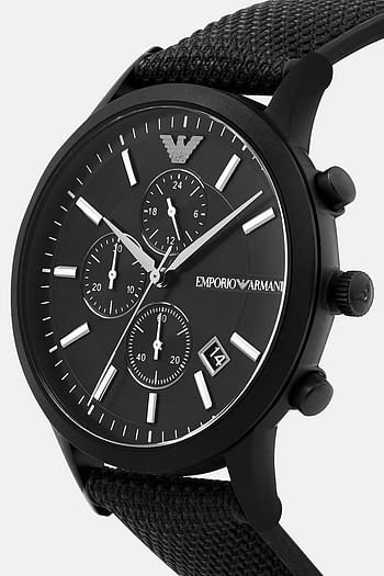 Emporio Armani AR11457 Men's Rubber Analog Watch, Black