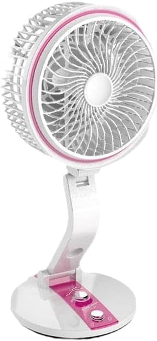 Rocklight 8" LED Multi-Functional Fan RL-F-7073 Rechargeable Battery-Operated Portable Fan, 2400 MAH Li-on Battery, USB Micro Charging