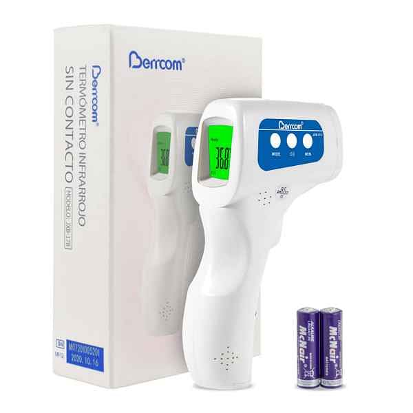 Berrcom Non Contact Infrared Forehead Thermometer for Adults and Children Digital Infrared Thermometer with Instant Reading, Fever Alarm, LCD Display, °F/℃ Switch