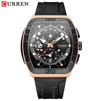 CURREN Men Watch Brand Chronograph Rectangle Wristwatch Fashion Silicone Watches