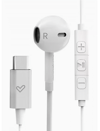 Earphones Smart 2 Type C ( Digital Sound, Music & Volume Control, Carrying Case, In-Ear) White