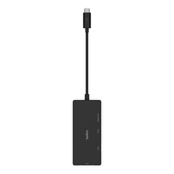 Belkin - USB-C to HDMI, VGA, USB-A, Gigabit Ethernet and USB-C PD (Data & Charging) - Black