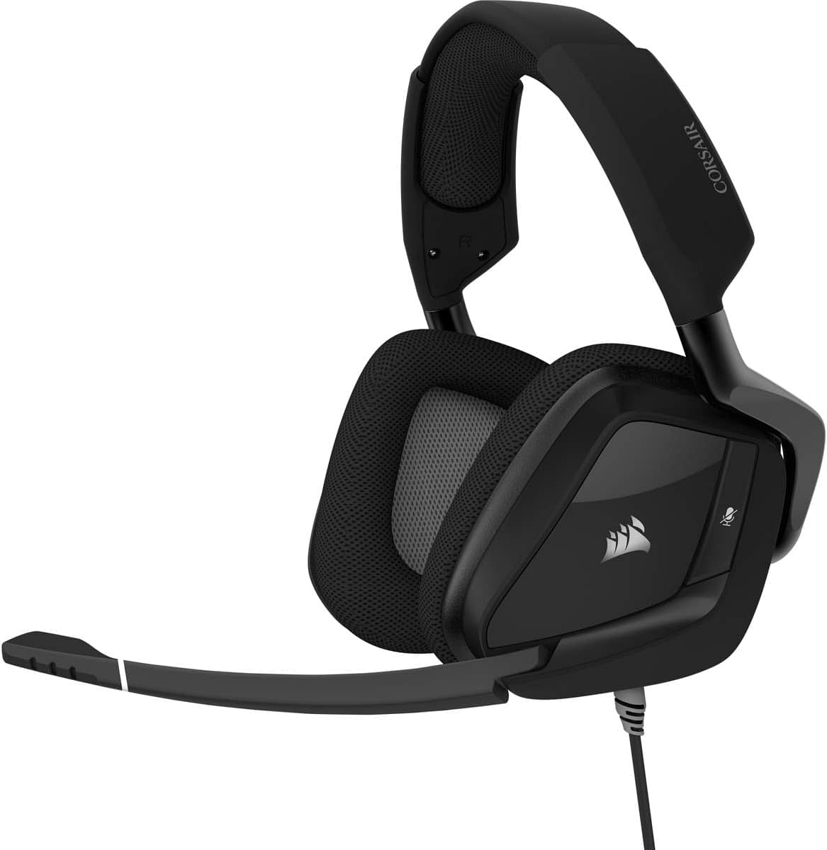 Corsair Void Elite RGB USB Gaming Headset (7.1 Surround Sound, iCUE RGB lighting, microfiber and memory foam ear pads, for PC, Xbox One, PS4, Switch and mobile devices) carbon