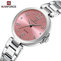 NaviForce NF5031 Luxury Bracelet Quartz Wrist watch For Women Silver/Pink