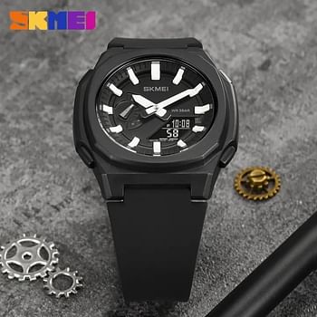 SKMEI  Men Electronic Watch Duplex Watch 50 meter Waterproof Multifunctional Wristwatch Fashion Business Style For Men 2091.