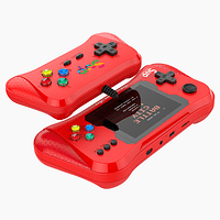 Retro Portable Mini Portable Video Doubles Game Console 3.5 inch Color LCD Display for Kids Color SUP Video Game Player Built-in 500 Games Red