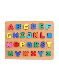 We Happy 27 Pieces Wooden Alphabet ABC Board Toy for Toddlers, Learning Puzzle, Early Education Activity