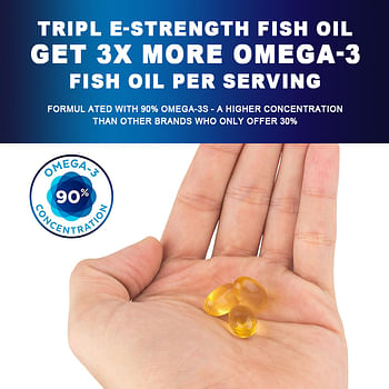 مكمل غذائي Daitea Omega 3 Fish Oil Capsules غني بـ DHA EPA لمكافحة الشيخوخة والبشرة والعينين والقلب والدماغ والجهاز المناعي