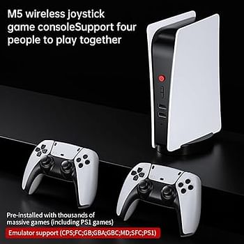 M5 TV Video Games for Kids ,M5 Video Game Console 4k Retro Game tv Box 15000+ Free Games Two Wireless Controllers for PS-1/CPS/FC/GBA Arcade Gaming