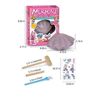 UKR Mermaid Dig Kit Girls Party Activity Exploration Learning Science Art Craft Sets for Girls