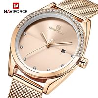 NAVIFORCE Women's Stainless Steel Analog+Digital Wrist Watch NF5015 RG/RG