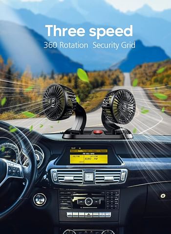 Universal USB 5V Mini Electric Car Fan Low Noise Summer Car Air Conditioner 360 Degree Rotating Cooling Fan Car