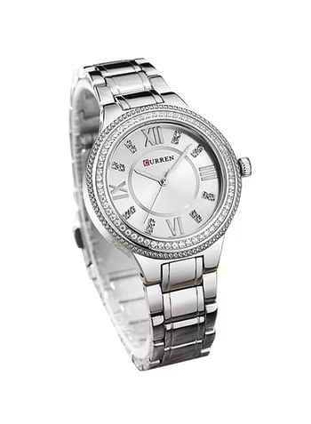 Curren 9004 Womens Water Resistant Analog Watch - Silver