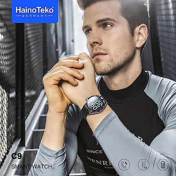 Haino Teko Germany Smart Watch C9 (Black) with 3-Pair Strap