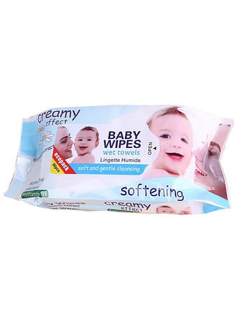 Pack of 4 Baby Wipes Soft and Gentle Cleansing Wet Towels Alcohol Free, and Perfect for Sensitive Skin 80 Pcs each.