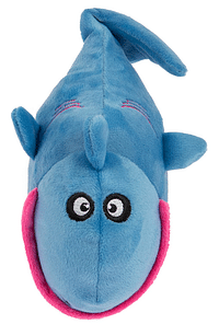 goDog Action Plush Shark | Animated Squeaker Dog Toy | Battery-Free Bite-Activated Motion | Reinforced Seams