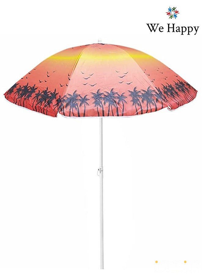 Portable Beach Umbrella Suitable for Garden Patio Picnics and Camping - Colors Designs May Vary