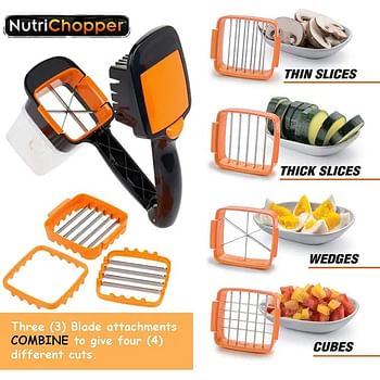 Fruit Vegetable Cutter Nicer Quick 5 In 1 Dicer Stainless Steel Non Slip Multicolour