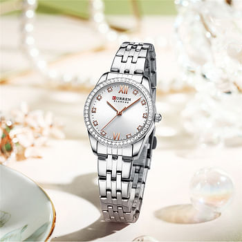 CURREN 9086 Original Brand Stainless Steel Band Wrist Watch For Women With  Box .