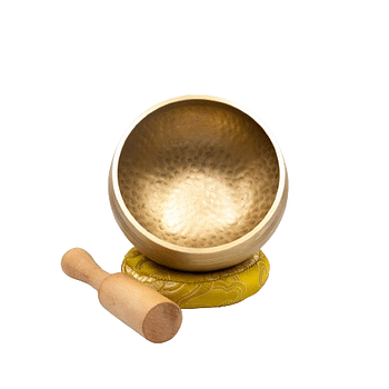 Shinning Singing Bowl Single Set Handcrafted in Nepal Medium (455 grams) Includes Traditional Wooden Striker and Silk Cushion Ideal for Healing, Mindfulness, Meditation, and Yoga