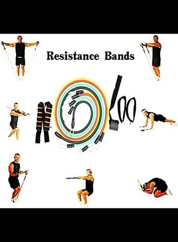 11-Piece Resistance Fitness Band Set - Multicolor