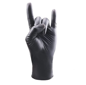 Powder Free Vinyl Disposable Black Gloves 100 Pcs, Small