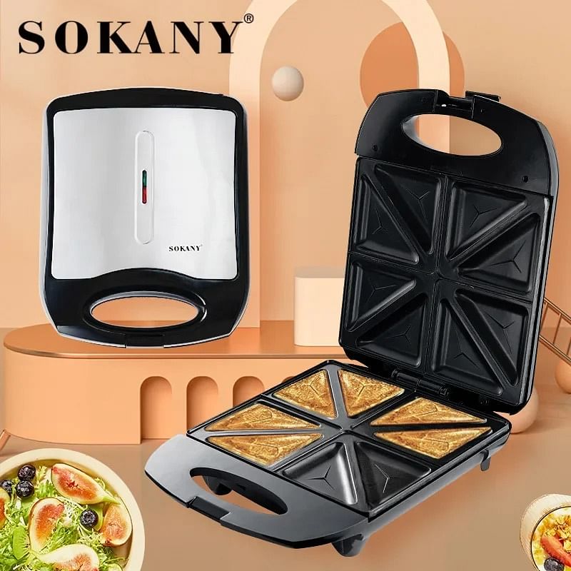 Sokany KJ-127 Houselin Electric Panini Press Grill and Sandwich Maker , Healthy Ceramic Nonstick Plates