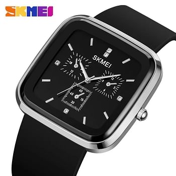 Skmei Men Watch Fashion Waterproof Silicone Strap Men Quartz Watch 1902 / Black