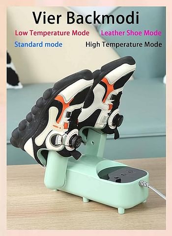 Boots Dryer Electric Shoe Dryer w/Adjustable Drying Rack & 30/60/120/180min Timer Glove Dryer & Boot Warmer for Sweaty Shoes Sneakers Green