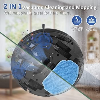 Robot Vacuum Cleaner G20 Ultra Thin Design With Anti Dropping Feature With Smart Mopping - Black