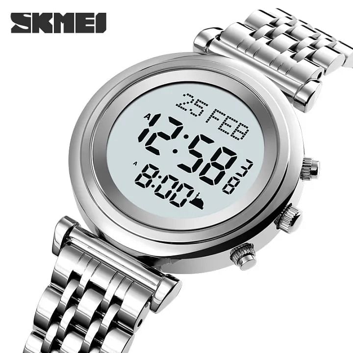 SKMEI 1892 Muslim Digital Watch Women Led Light Display Sport Watch Pilgrimage Time Reminder Qibla Direction Function Watch