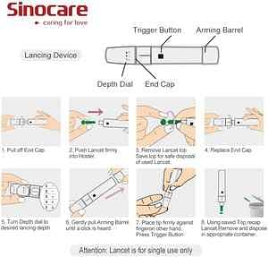 SINOCARE Safe AQ Voice Blood Glucose Monitoring System With 50 test strips And 50 Lancets