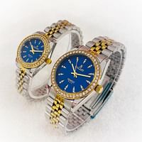 Boxer 2373 Waterproof Quartz Analog Couple Watch Set,