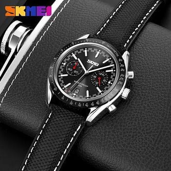 SKMEI Men Quartz Watch Waterproof Watch with Stopwatch Timing Fashion Casual Style For Men 9292 - Black