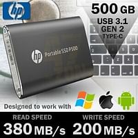 HP P500 Portable SSD 1TB - BLACK