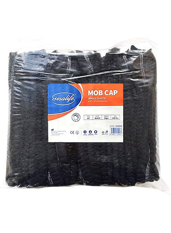 Gesalife 200 Pieces Disposable Shower Caps Non Woven Mob Hair Net 19 Inch Black