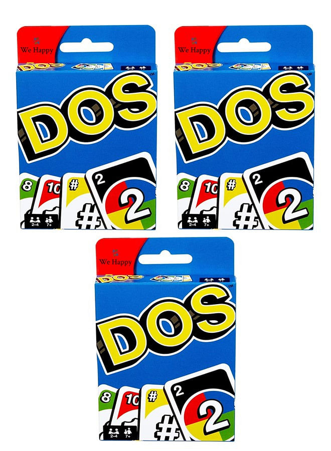 Pack of 3 We Happy DOS Interactive Indoor Family Card Game Fun Activity Toy