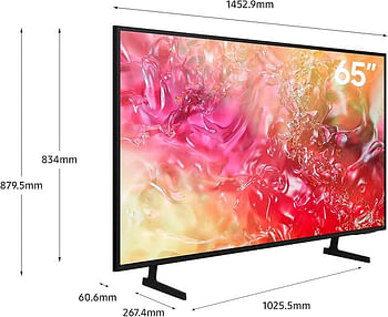 سامسونج تلفزيون 65 بوصة كريستال UHD 4K، DU7000، بيور كولور، ترقية 4K، نظام تشغيل سامسونج Tizen OS، Q-Symphony، اسود، UA65DU7000UXZN - موديل 2024