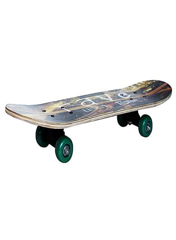 43 CM Wooden Skateboard for Kids 7 Layer Maple Wood Smooth Wheels Outdoor Sports Games Comes in Assorted Colors and Designs - Rave Urban Black & Brown