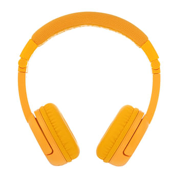 ONANOFF BuddyPhones Play Plus Wireless Bluetooth for Kids | Safe Volume w/ Study Mode 20 Hrs Battery Built-in Mic | Wired or Wireless | Adjustable Foldable for Phone, Tablet, e-Learning - Sun Yellow