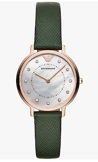 Emporio Armani Women's Two-Hand, Stainless Steel Watch, 32mm case size, Green, Strap AR11150