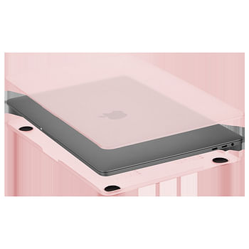 جراب Case-mate Snap-On Apple Macbook Pro 13 "2020 - غطاء صلب شفاف للحماية من الصدمات والخدوش ، شعار Apple شفاف مع غطاء لوحة المفاتيح (تخطيط الولايات المتحدة والمملكة المتحدة) - وردي فاتح