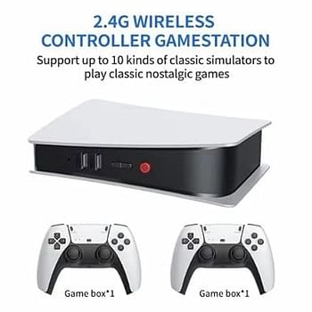 M5 TV Video Games for Kids ,M5 Video Game Console 4k Retro Game tv Box 15000+ Free Games Two Wireless Controllers for PS-1/CPS/FC/GBA Arcade Gaming