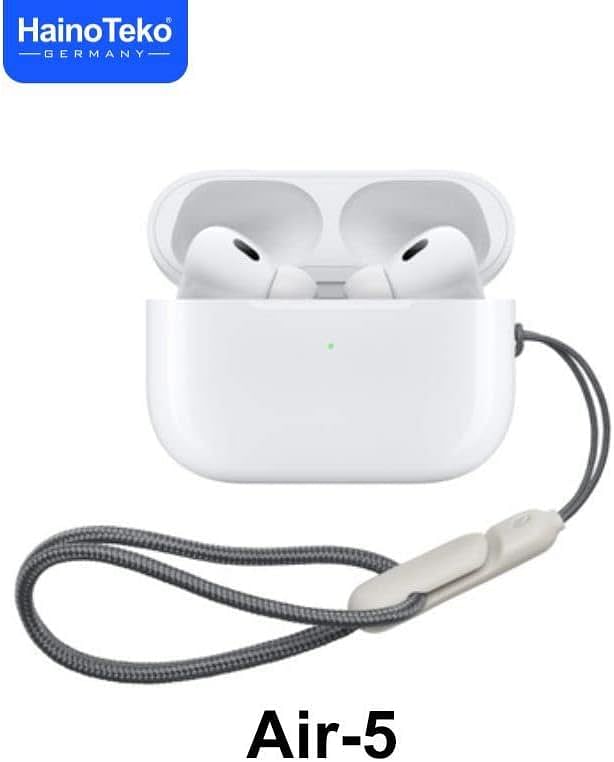 Haino Teko Germany AIR-5 Wireless In Ear Bluetooth Earphone, Free Silicon Cover With Hook, Original German Quality Compatible with IOS And Android Devices, White