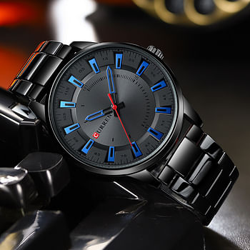 CURREN Watches Men Wrist Luxury 8406 Simple Style Quartz Steel Band Clock Male Watch///