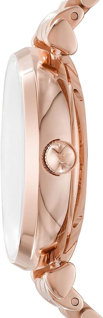 Emporio Armani Ar60023 Women's Stainless Steel Two-Hand Dress Watch 34 mm - Rose Gold