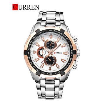 CURREN 8023 Original Brand -Stainless Steel Band Wrist Watch For Men