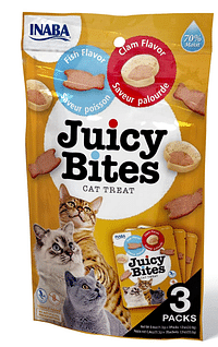 Inaba Juicy Bites Fish & Clam Flavor 33,9G /3 Pouches Per Pack