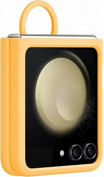 Samsung Galaxy Z Flip5 Silicone Case with Ring, Apricot